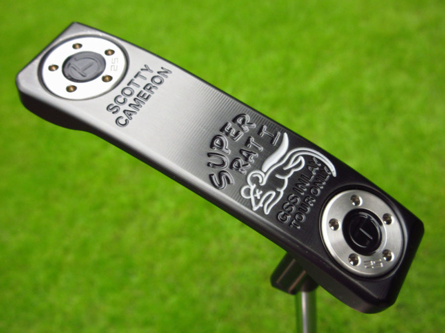 scotty cameron tour only black masterful super rat gss insert circle t putter golf club with sight dot and sight line