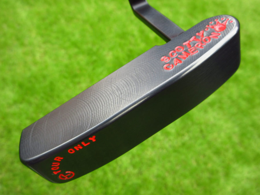 scotty cameron tour only brushed black carbon 009 prototype circle t 350g putter with scotty dog golf club