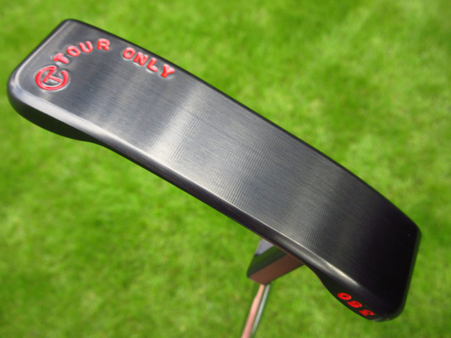 scotty cameron tour only brushed black carbon 009 prototype circle t 350g putter with scotty dog golf club