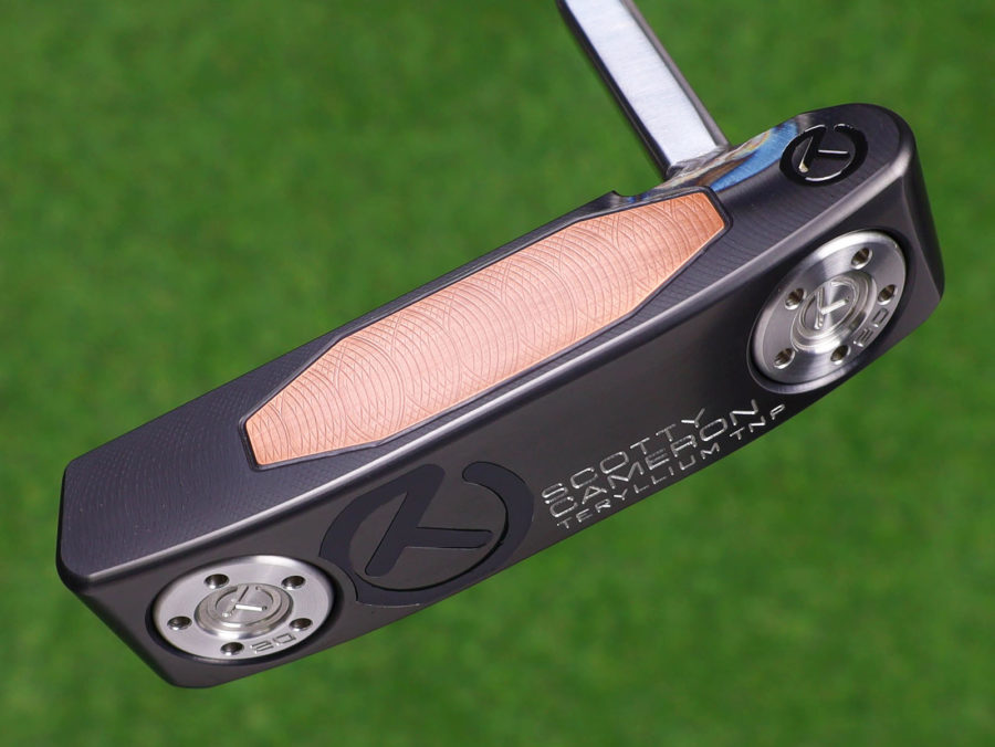 scotty cameron tour only two tone black and sss t22 newport teryllium circle t 360g putter with welded and polished sss plumber neck golf club