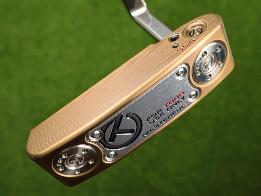 scotty cameron tour only two tone chromatic bronze and sss masterful plus tourtype circle t putter with welded plumber neck and black circle t shaft golf club