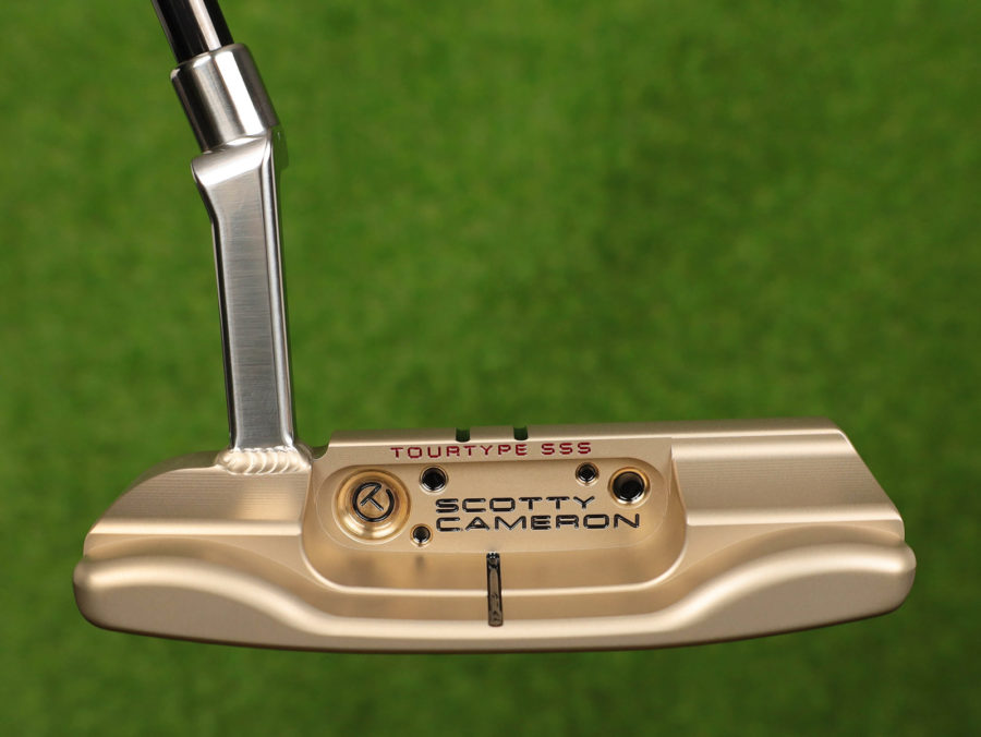 scotty cameron tour only two tone chromatic bronze and sss masterful plus tourtype circle t putter with welded plumber neck and black circle t shaft golf club