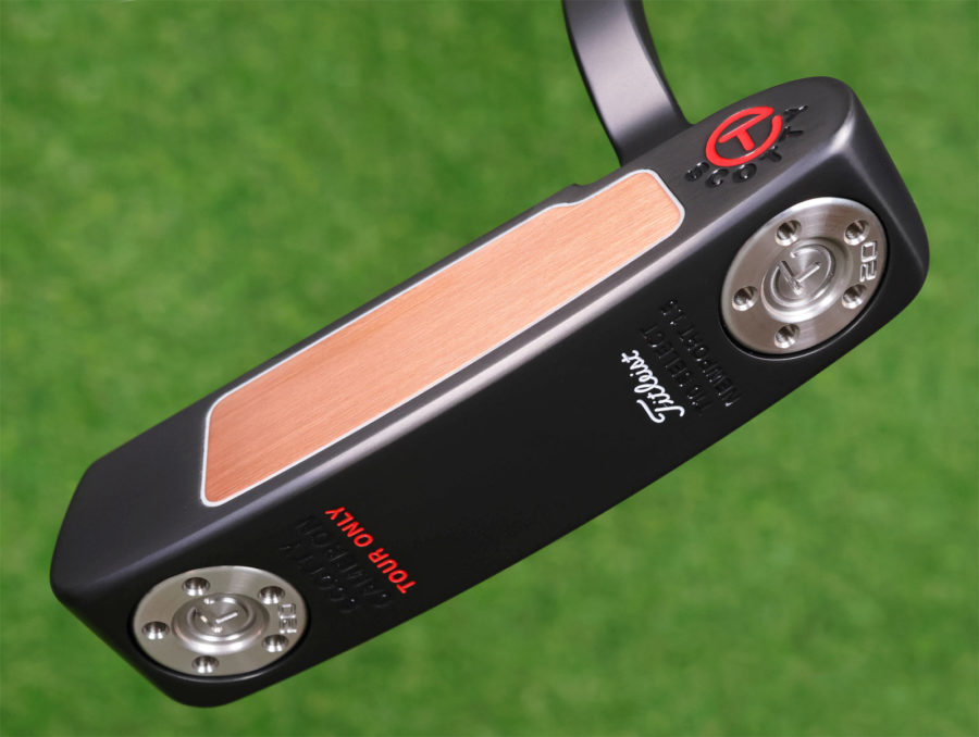 scotty cameron tour only black t10 newport 1.5 buttonback teryllium circle t 360g putter with dual red flange lines golf club