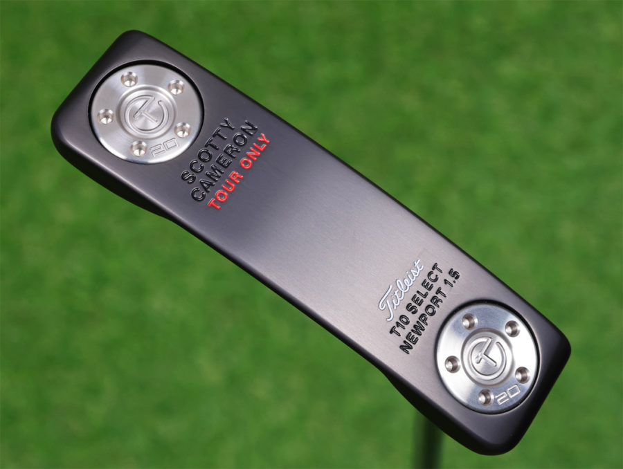 scotty cameron tour only black t10 newport 1.5 buttonback teryllium circle t 360g putter with dual red flange lines golf club