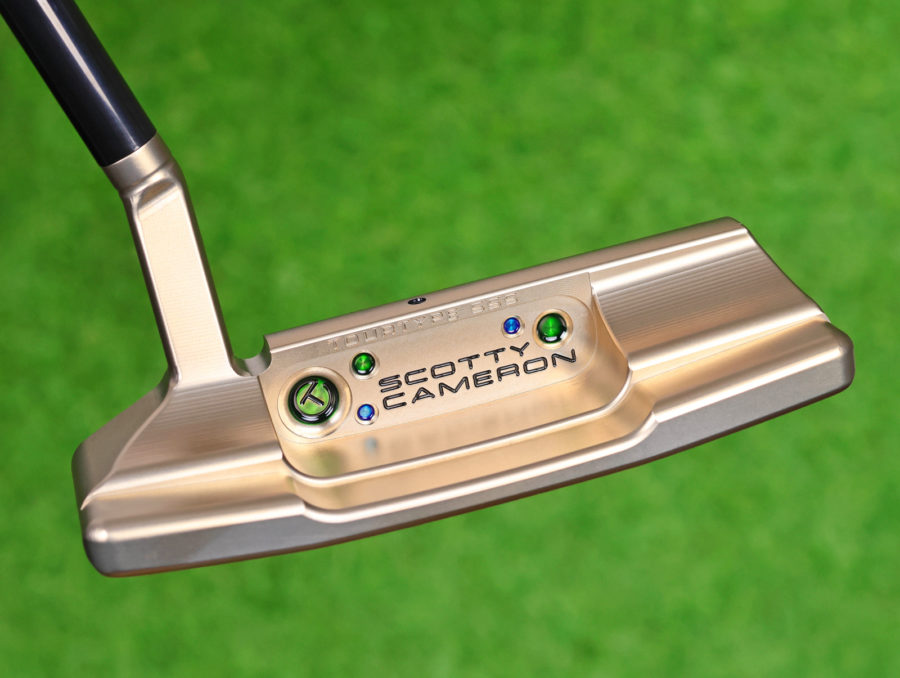 scotty cameron tour only chromatic bronze deep milled sss timeless 2.5 plus tourtype circle t 360g putter with black circle t shaft and sight dot golf club