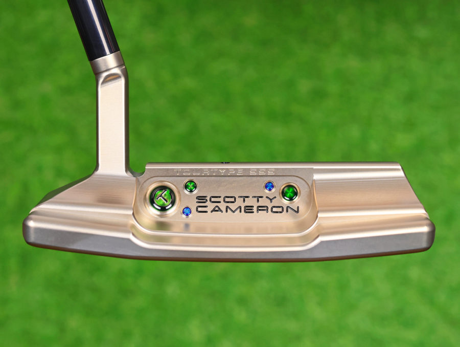 scotty cameron tour only chromatic bronze deep milled sss timeless 2.5 plus tourtype circle t 360g putter with black circle t shaft and sight dot golf club
