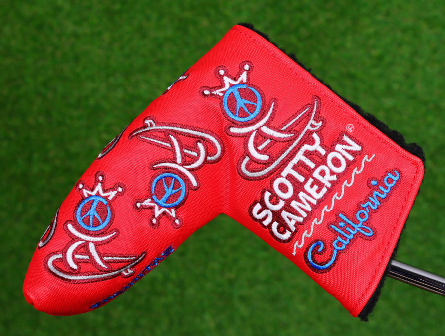 scotty cameron limited release encinitas gallery peace surf golf red blade putter headcover