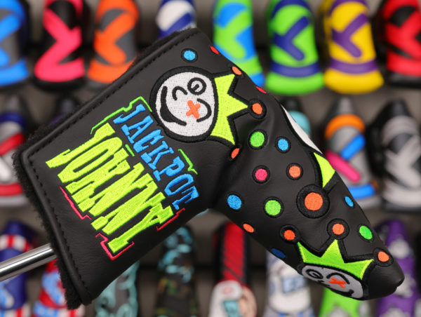 scotty cameron black and neon jackpot johnny bubbles custom shop blade headcover