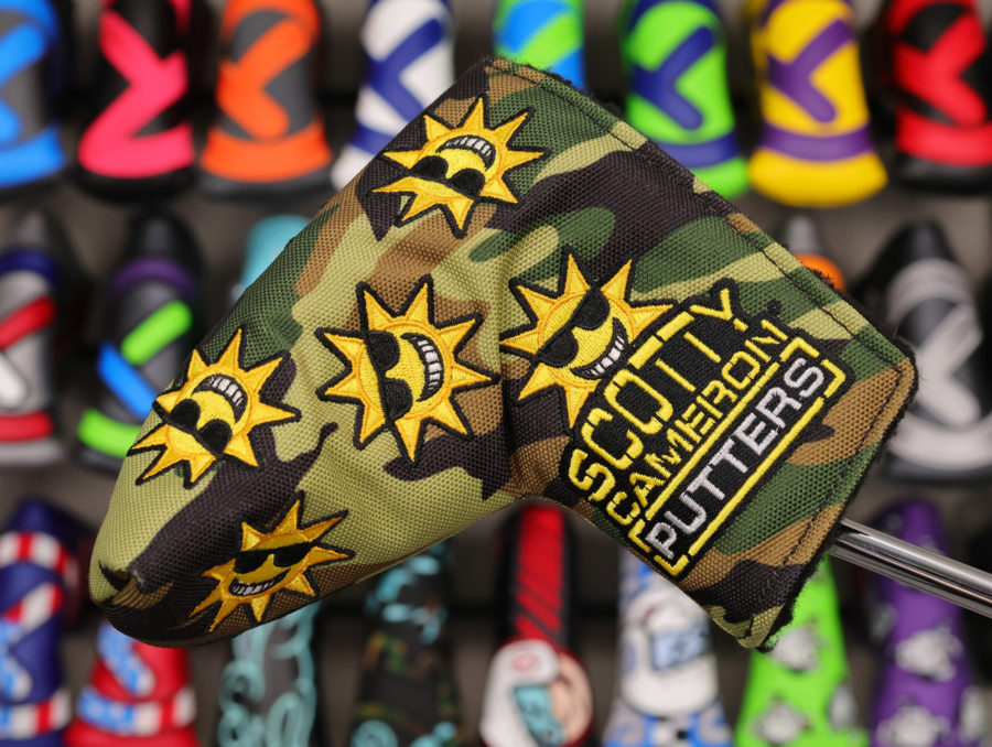 scotty cameron limited release custom shop camo sunshine mid mallet headcover