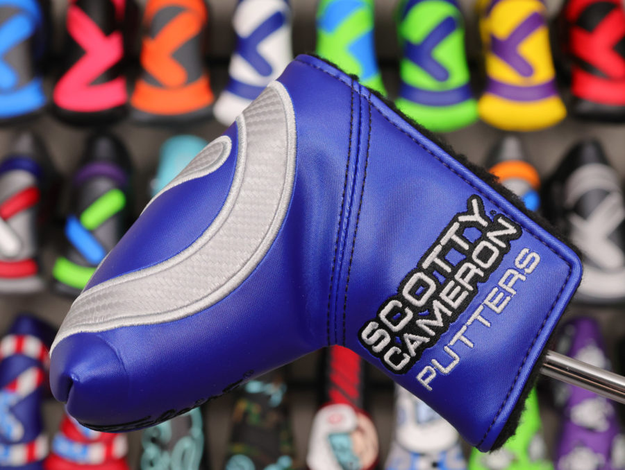 scotty cameron tour only navy blue and silver carbon rush industrial circle t mid mallet headcover