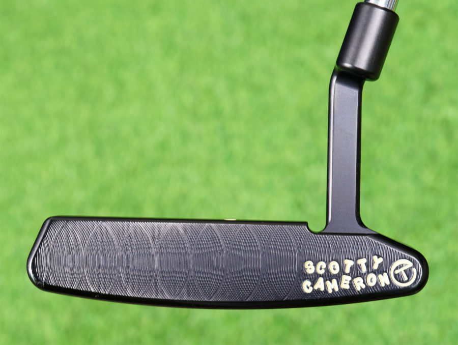 scotty cameron tour only black sss timeless newport 2 circle t 350g putter with dirty white paint and tiger woods style sight dot golf club