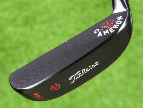 scotty cameron tour only brushed black carbon napa handstamped circle t 350g putter with script titleist stamp and top line golf club