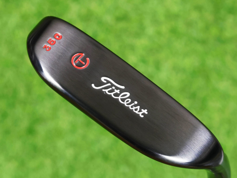 scotty cameron tour only brushed black carbon napa handstamped circle t 350g putter with script titleist stamp and top line golf club
