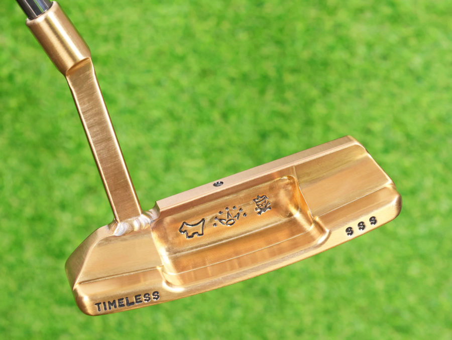 scotty cameron tour only chromatic bronze timeless newport 2 circle t 350g putter with welded mid slant neck and black shaft golf club