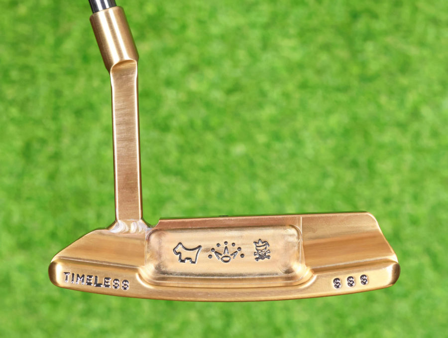 scotty cameron tour only chromatic bronze timeless newport 2 circle t 350g putter with welded mid slant neck and black shaft golf club