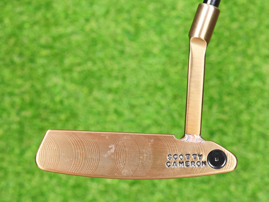 scotty cameron tour only chromatic bronze timeless newport 2 circle t 350g putter with welded mid slant neck and black shaft golf club