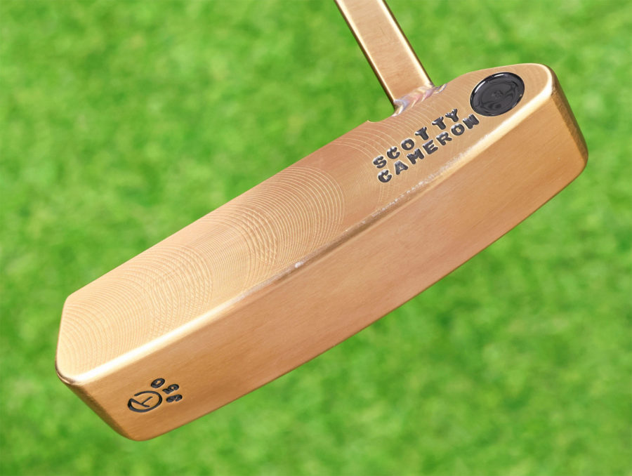 scotty cameron tour only chromatic bronze timeless newport 2 circle t 350g putter with welded mid slant neck and black shaft golf club