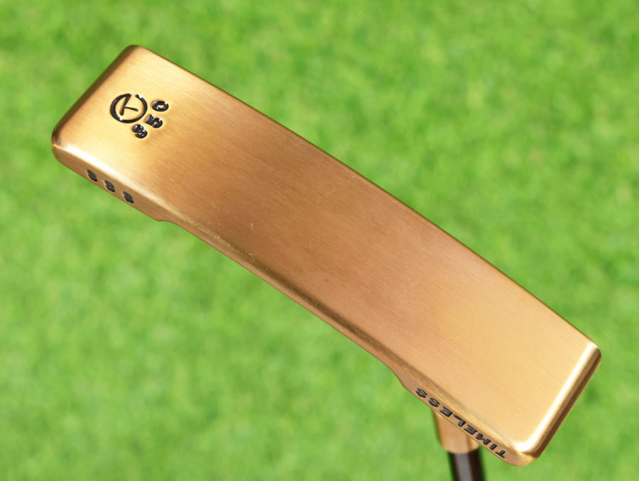 scotty cameron tour only chromatic bronze timeless newport 2 circle t 350g putter with welded mid slant neck and black shaft golf club