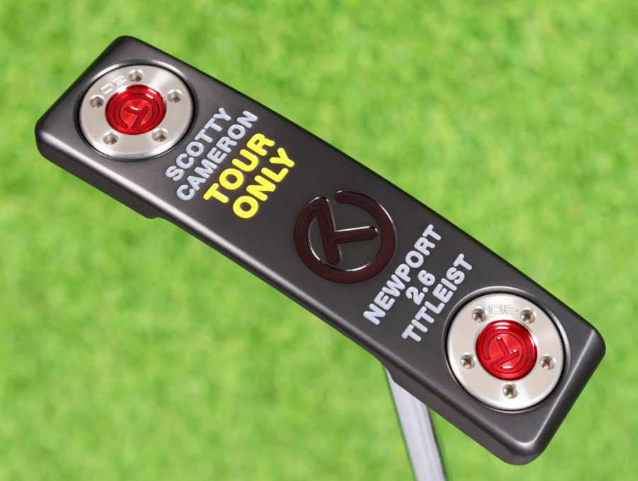scotty cameron tour only black deep milled sss newport 2.6 select circle t 360g centershaft putter with smiley face stamp golf club