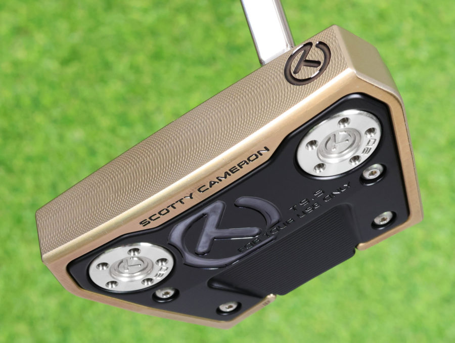 scotty cameron tour only two tone chromatic bronze and sss phantom x t9.5 circle t 360g putter with welded polished flojet neck and black circle t shaft golf club
