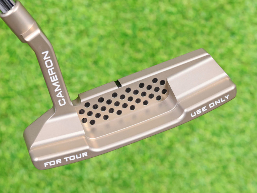scotty cameron tour only chromatic bronze t22 newport 2 teryllium circle t 360g putter with top line and black elastomer inlay golf club