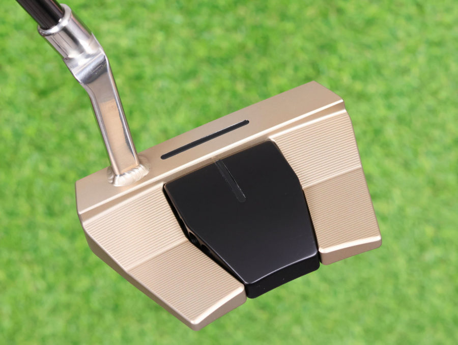scotty cameron tour only two tone chromatic bronze and sss phantom x t9 circle t 360g putter with welded sss polished plumber neck and black circle t shaft with vertical top line golf club