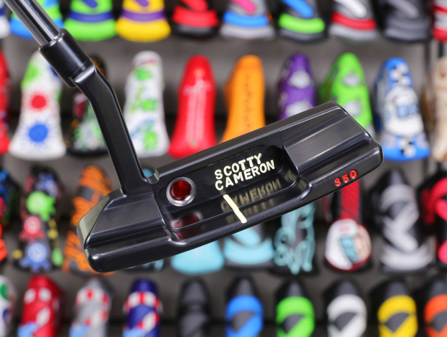 scotty cameron tour only brushed black carbon t2 timeless 2 circle t 350g putter with double milled cherry bombs golf club