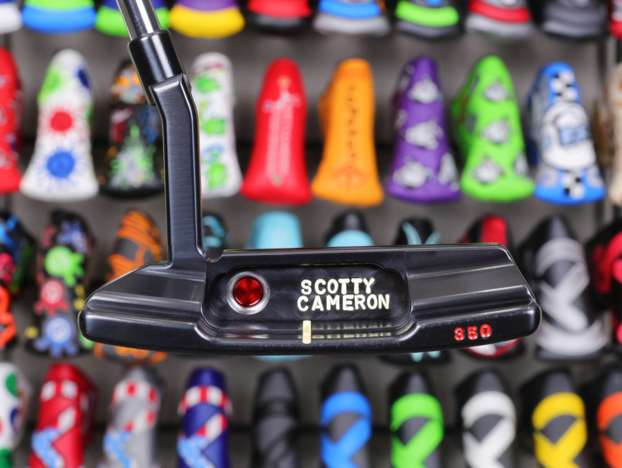 scotty cameron tour only brushed black carbon t2 timeless 2 circle t 350g putter with double milled cherry bombs golf club
