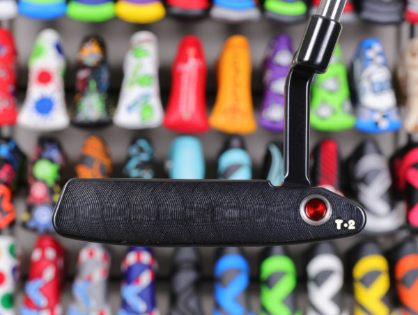 scotty cameron tour only brushed black carbon t2 timeless 2 circle t 350g putter with double milled cherry bombs golf club