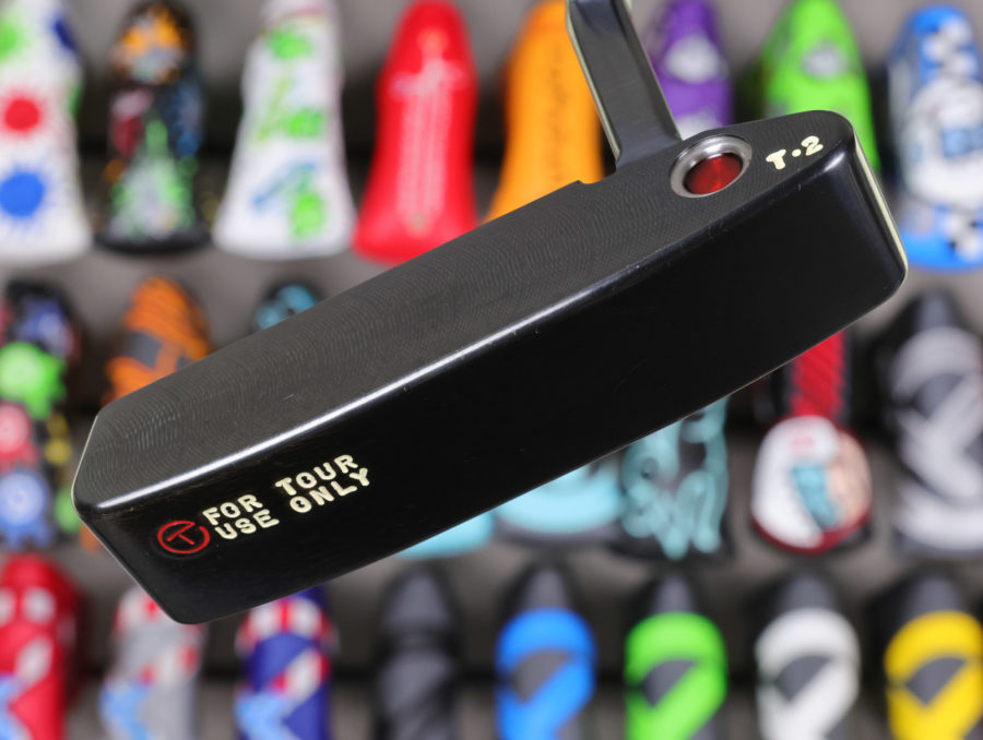 scotty cameron tour only brushed black carbon t2 timeless 2 circle t 350g putter with double milled cherry bombs golf club