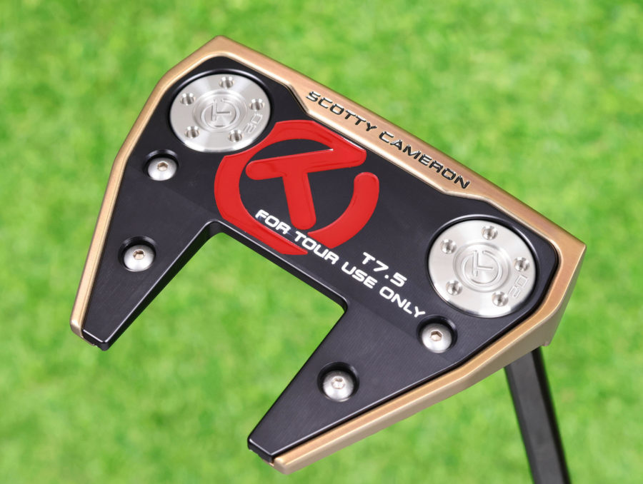 scotty cameron tour only two tone chromatic bronze and sss phantom x t7.5 circle t 360g putter with welded and polished sss flojet neck and black shaft golf club