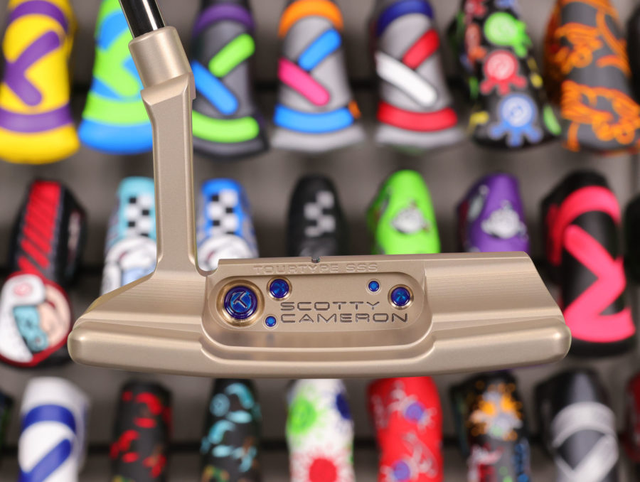 scotty cameron tour only chromatic bronze sss squareback sb2 tourtype circle t 360g putter with black shaft and top line and scotty dog and grinder stamps golf club