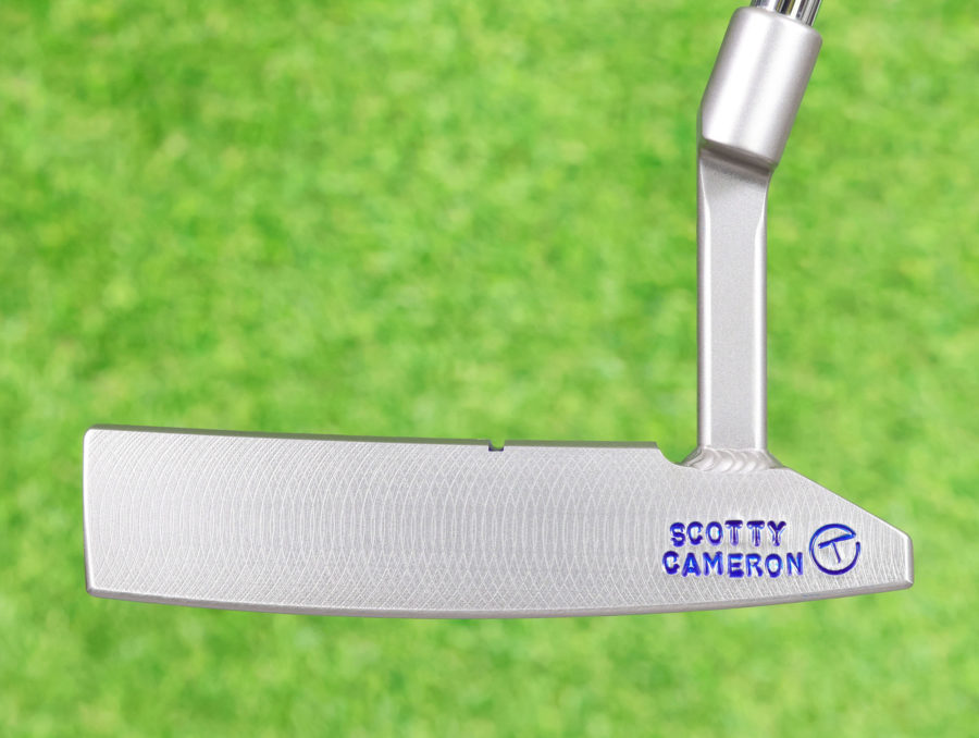 scotty cameron tour only sss craftsman squareback pocketback hand crafted circle t 350g putter with welded plumber neck and blue stitchback grip golf club
