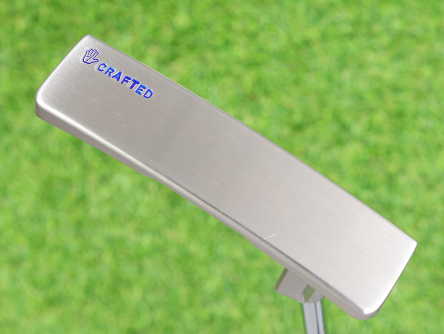 scotty cameron tour only sss craftsman squareback pocketback hand crafted circle t 350g putter with welded plumber neck and blue stitchback grip golf club