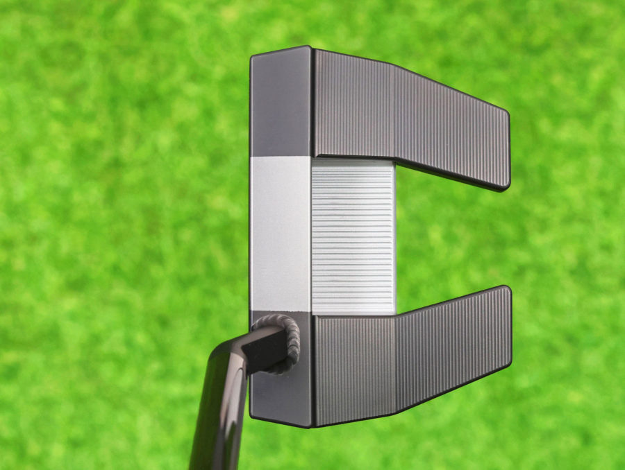 scotty cameron tour only two tone black and silver sss phantom x t5.5 circle t 360g putter with black shaft and welded flojet neck golf club