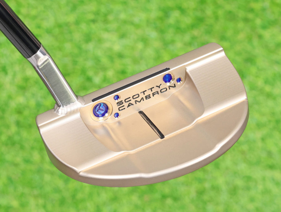 scotty cameron tour only two tone chromatic bronze and sss flowback 5.5 tourtype circle t 360g putter with welded and polished sss flojet neck and black shaft golf club