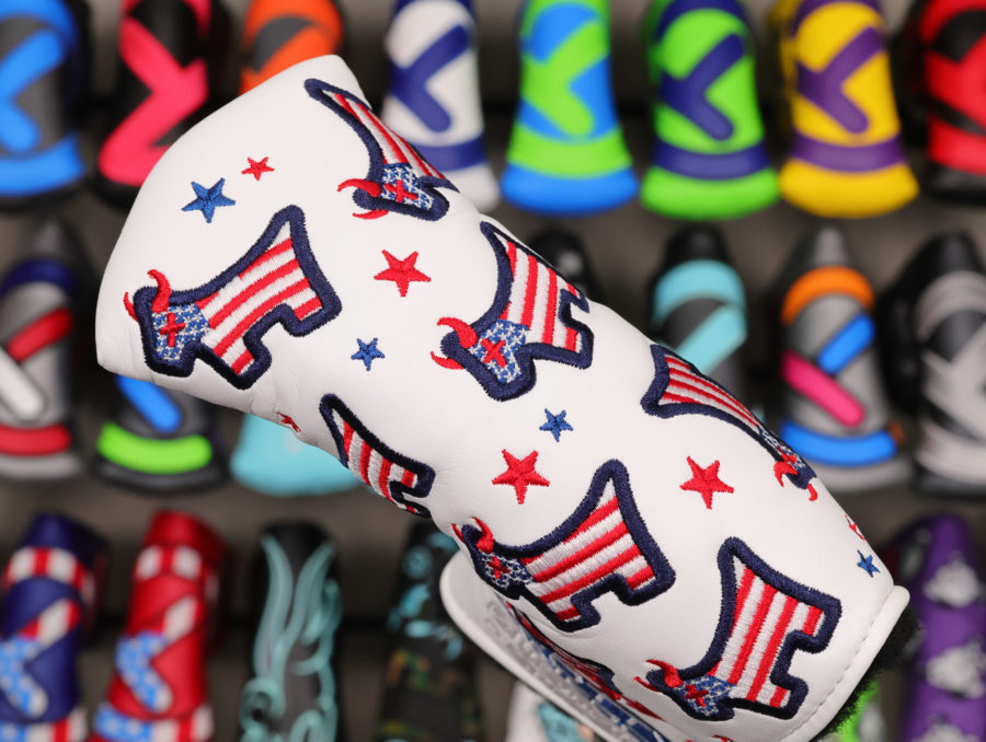 scotty cameron 2025 usa flags dancing junk yard dog blade putter headcover