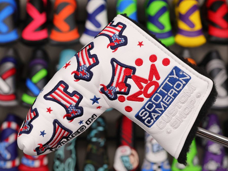scotty cameron 2025 usa flags dancing junk yard dog blade putter headcover