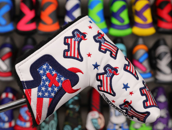 scotty cameron 2025 usa flags dancing junk yard dog blade putter headcover
