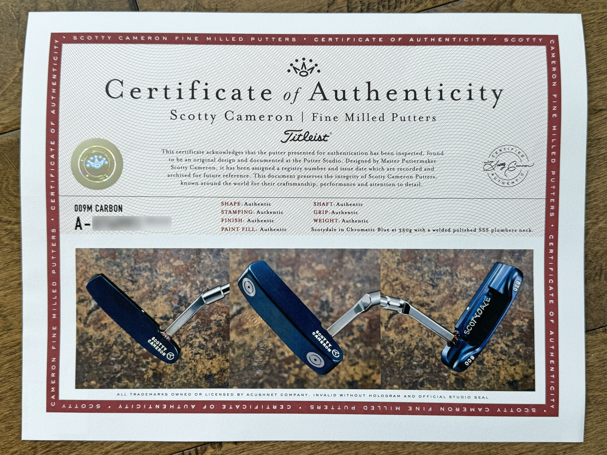 scotty-cameron-certificate-of-authenticity-coa-paperwork-122 scotty cameron certificate of authenticity coa paperwork