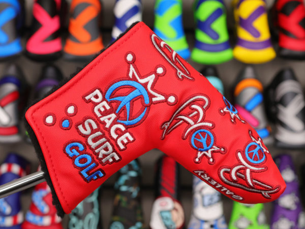 scotty cameron encinitas gallery limited release red peace surf golf blade putter headcover