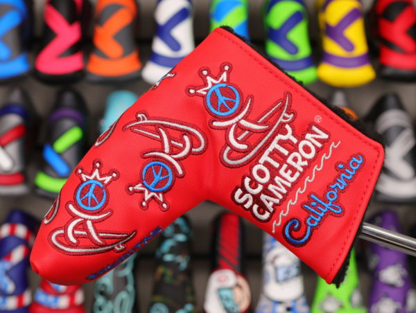 scotty cameron encinitas gallery limited release red peace surf golf blade putter headcover