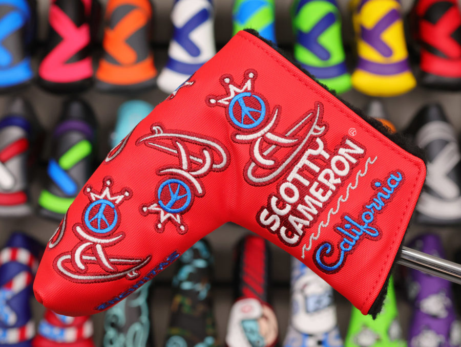 scotty cameron encinitas gallery limited release red peace surf golf blade putter headcover
