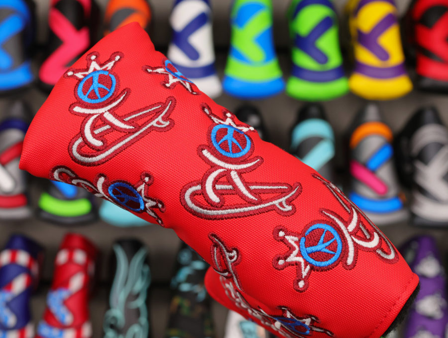 scotty cameron encinitas gallery limited release red peace surf golf blade putter headcover