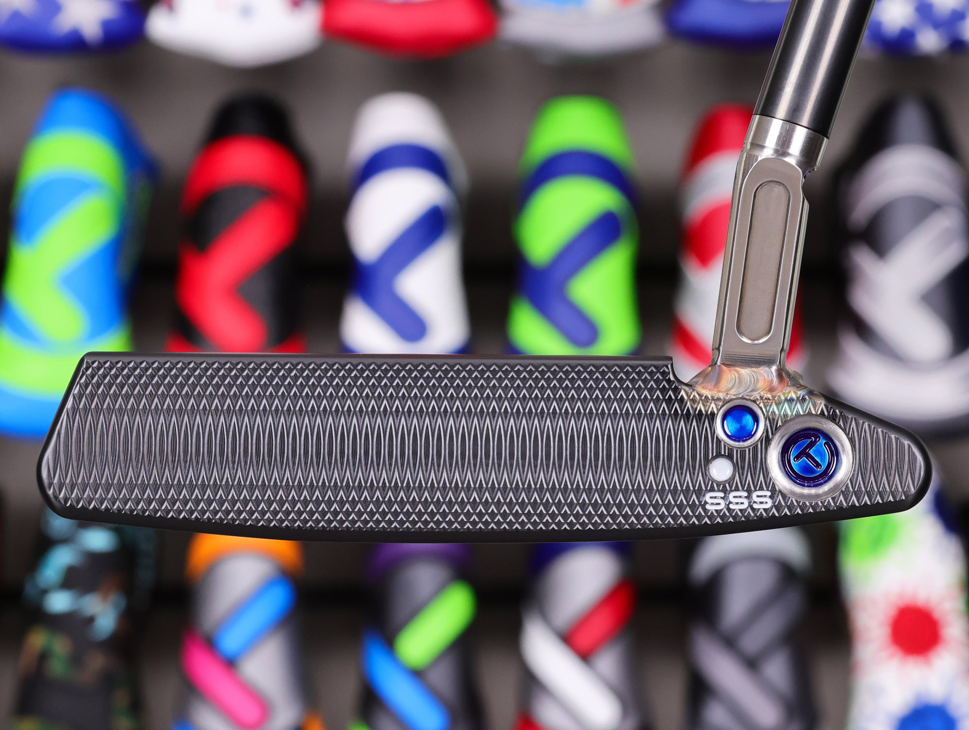 scotty-cameron-tour-only-deep-milled-two-tone-black-and-silver-timeless-2.5-plus-circle-t-putter-with-welded-and-polished-sss-ibeam-flojet-neck-055 scotty cameron tour only deep milled two tone black and silver timeless 2.5 plus tourtype circle t 360g putter with welded and polished sss ibeam jet neck and black shaft golf club