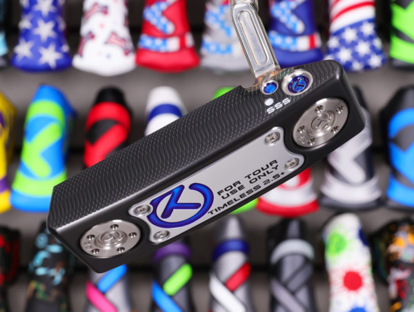 scotty cameron tour only deep milled two tone black and silver timeless 2.5 plus tourtype circle t 360g putter with welded and polished sss ibeam jet neck and black shaft golf club