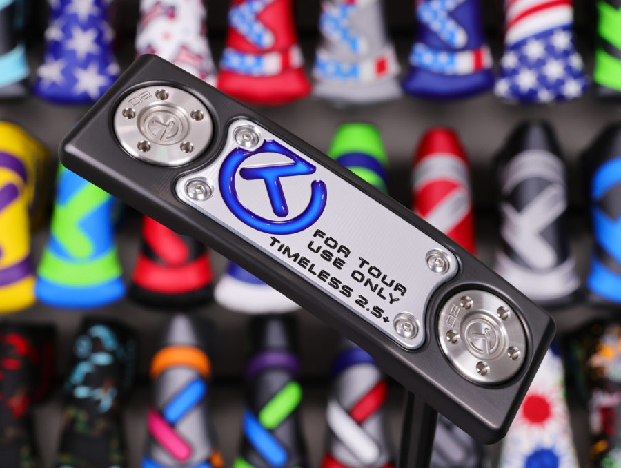 scotty cameron tour only deep milled two tone black and silver timeless 2.5 plus tourtype circle t 360g putter with welded and polished sss ibeam jet neck and black shaft golf club