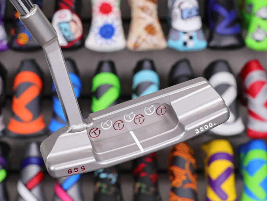 scotty cameron tour only gss german stainless steel timeless newport 2 circle t 350g putter with welded mid slant neck and hot head harry stamp golf club