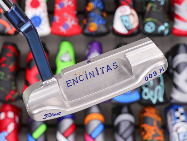 scotty cameron tour only two tone sss body masterful 009m circle t 350g putter with welded chromatic blue plumber neck and encinitas stamping golf club