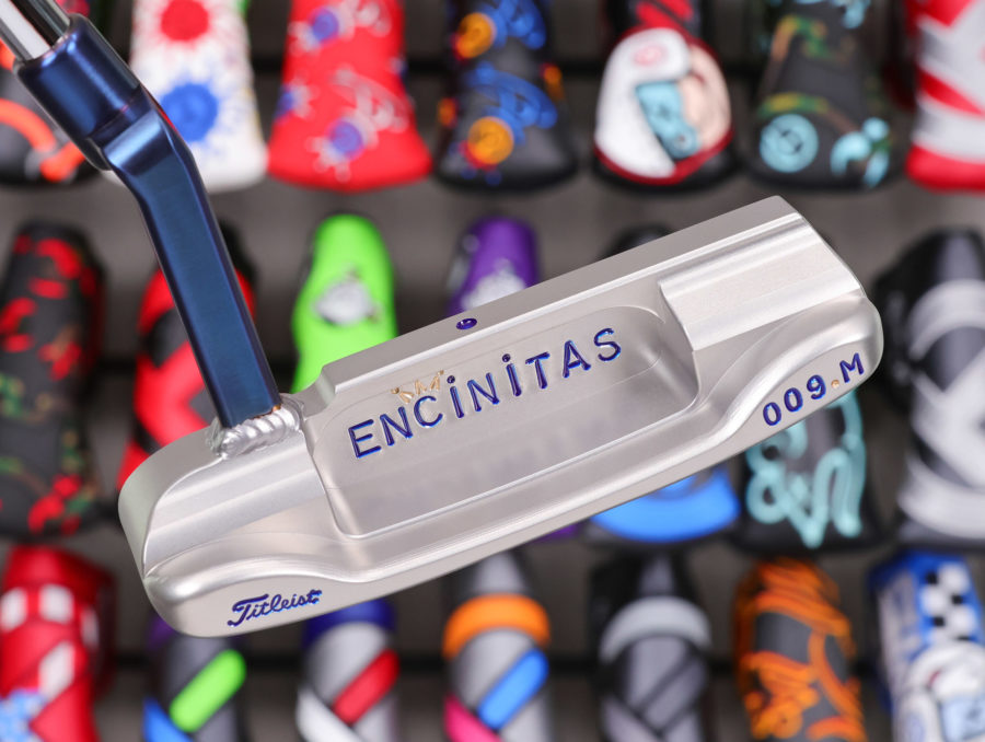scotty cameron tour only two tone sss body masterful 009m circle t 350g putter with welded chromatic blue plumber neck and encinitas stamping golf club